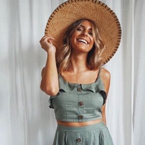 •LAST ONE//Santa Clara Button Crop Top•